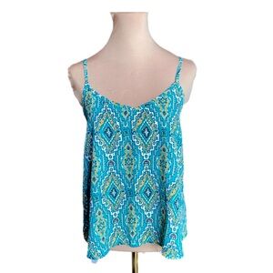 Hollister Blue and Yellow Patterned Camisole